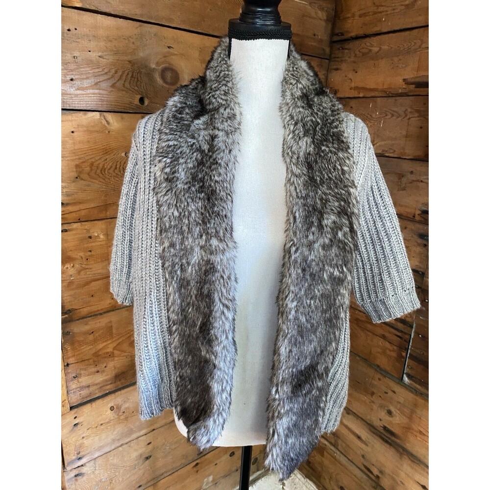ZARA Wool Blend Sweater With Faux Fur